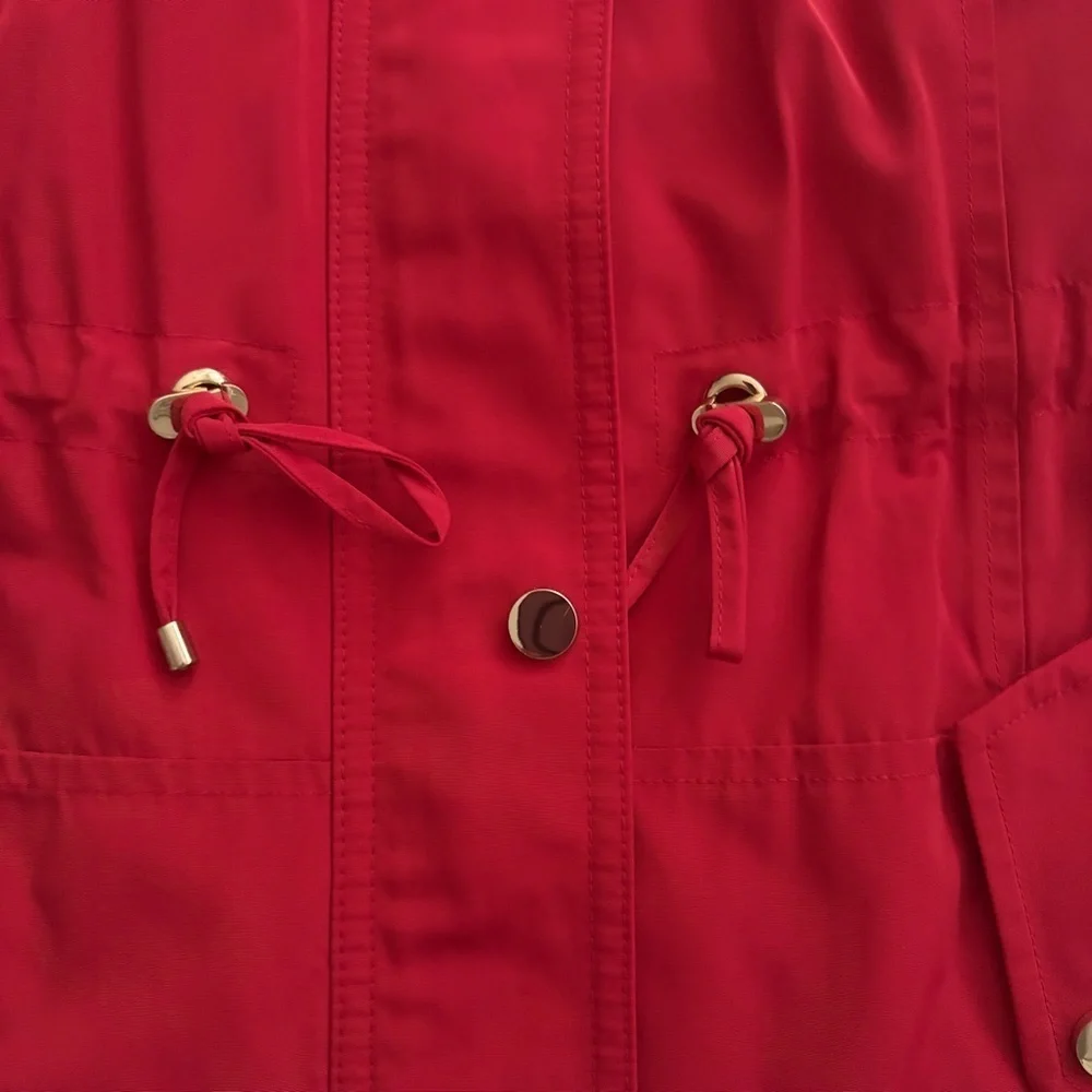 Charter Club Vibrant Red Utility Jacket with Hood - Picture 12 of 14